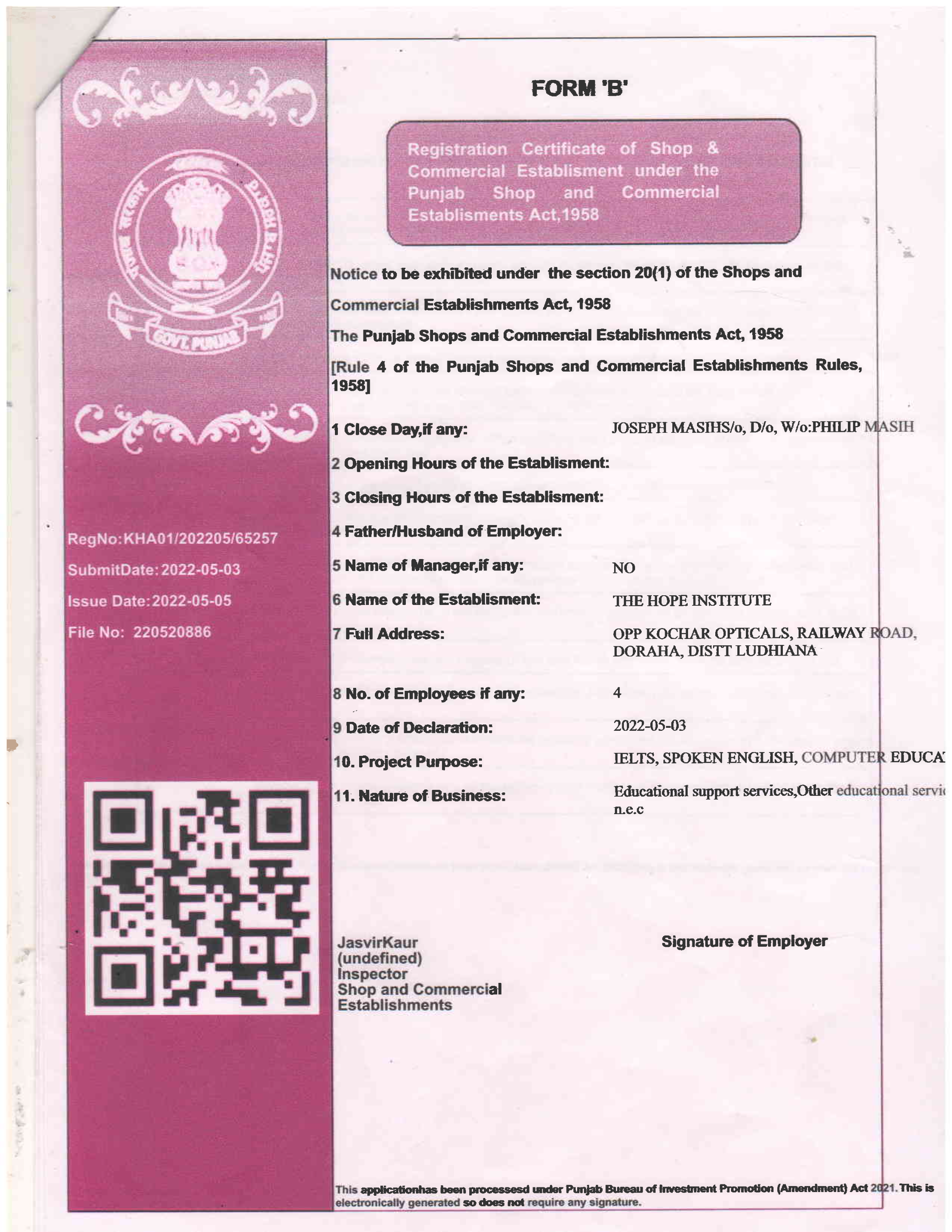 Form‑B Page 1